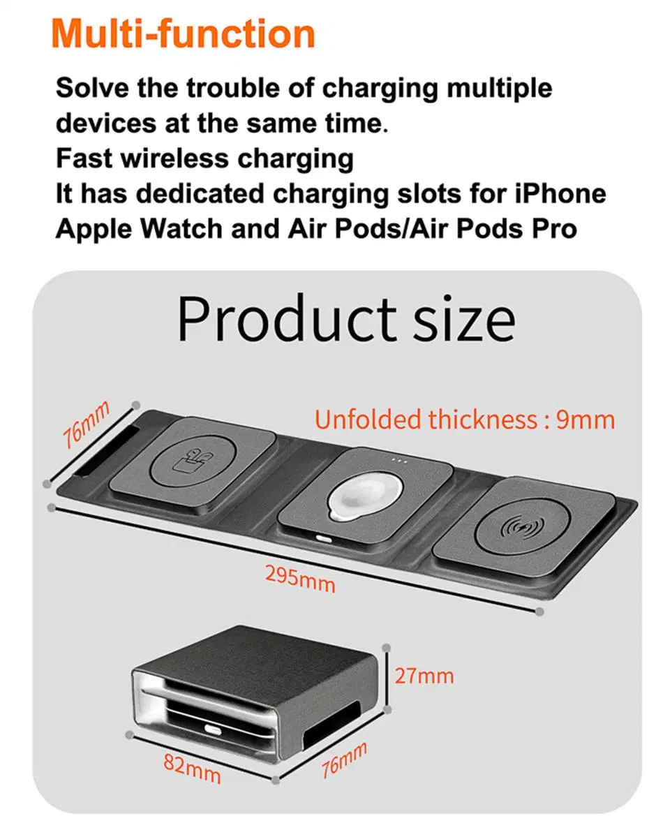 22.5W 3 in 1 Magnet Wireless Charger for Phone Watch Earphones
