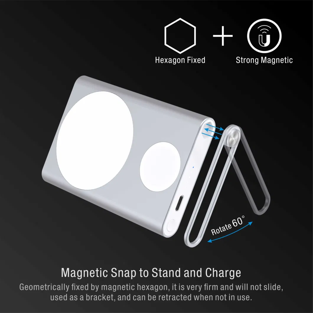 Magnetic Fast Charger Wireless Power Bank with Cable Mini Portable Type C Wireless Power Bank