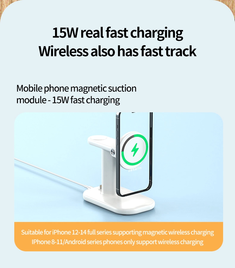 Unique Design Desktop Fast Charging 3 in 1 Magnetic Wireless Charger