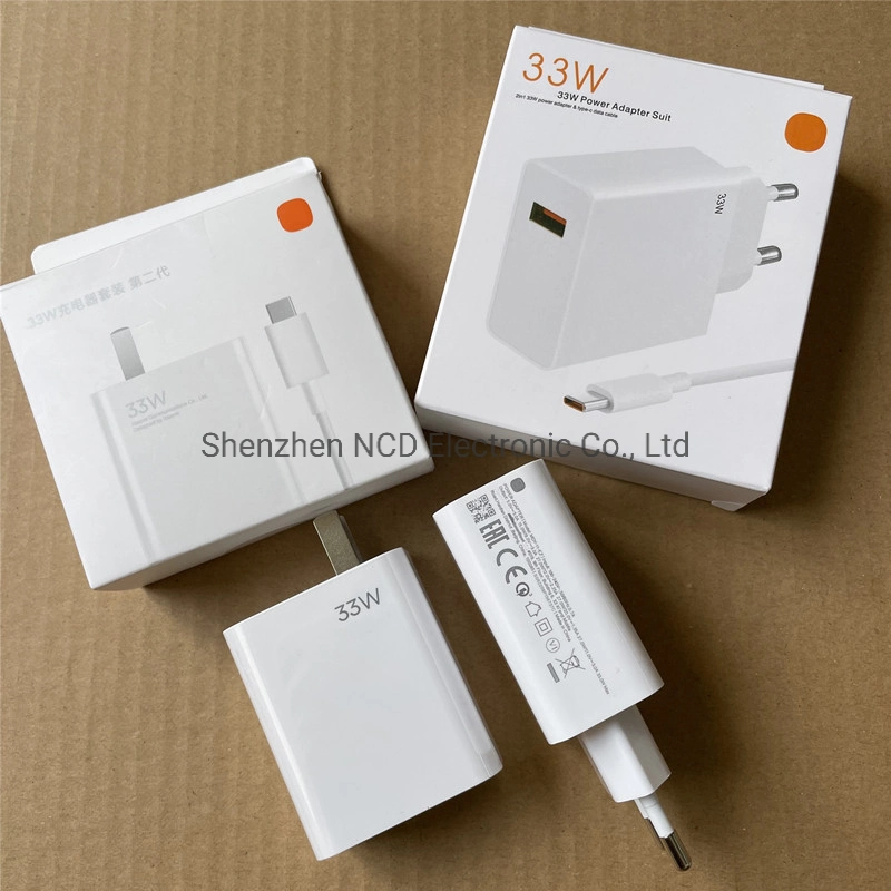 Original 33W Pd Charger for Xiaomi Turbo Charger Adapter EU Us Plug Fast USB C Charge Cable for Original Mi12 11PRO Ultra Note 10 9 Phone Block