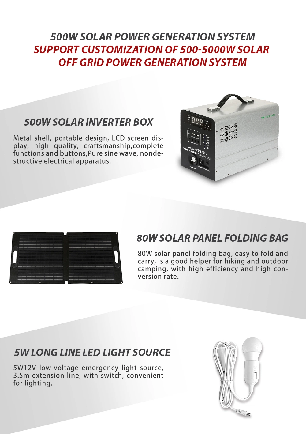 500W 2kw 3kw 4kw 5kw High Efficiency Home Solar Power 220V/100V LiFePO4 Battery Power Bank with Best Price for Solar Energy Storage Electronic Devices