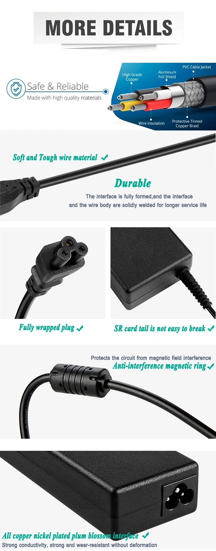 Hot Selling 19.5V 4.62A 90W Power Adaptor for DELL Laptop