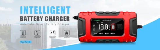Portable 12V 24V Car AGM Lead Acid Battery Charger with LCD Display