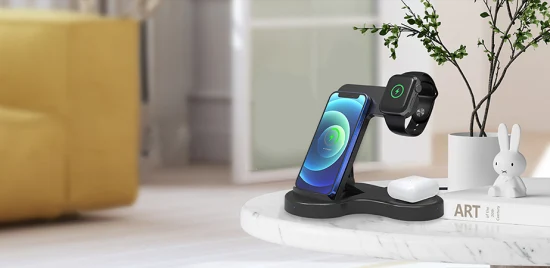 Quick 15W Foldable Charging Qi 3 in 1 Wireless Phone Qi Wireless Charger Stand