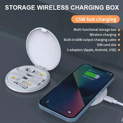New Arrival Multifunctional Storage Bracket Set Multifuctional Wireless Charger with Cable Set